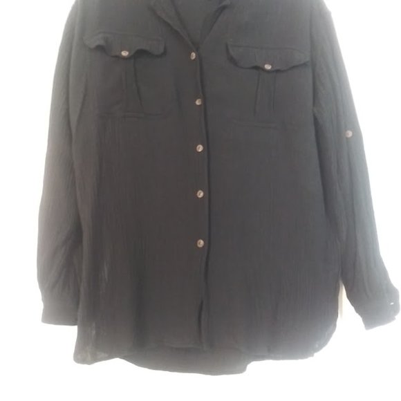 Liz Claiborne Lizsport women's size S black long sleeve blouse - Picture 3 of 13